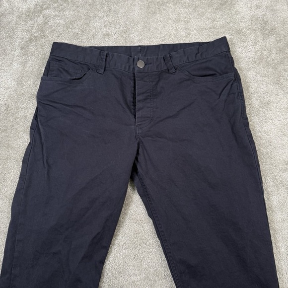 Theory Pants Mens 33x31 Blue Hayden Writer Straight Button Fly 5 Pocket Chino - Picture 2 of 13